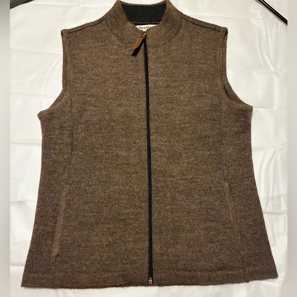 Alpaca Blend Zip Vest Small Red Maple Sportswear Outdoors Fairycore Academia - Picture 1 of 7